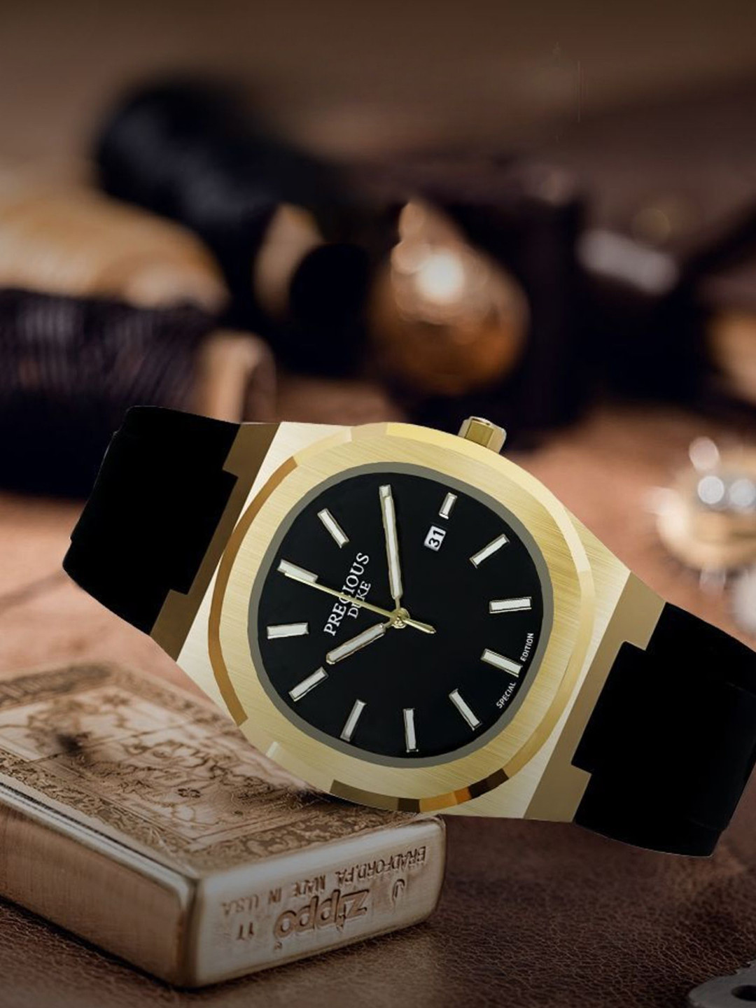 Precious Duke Men Dial & Straps Analogue Watch PD_778355437622_Black_8