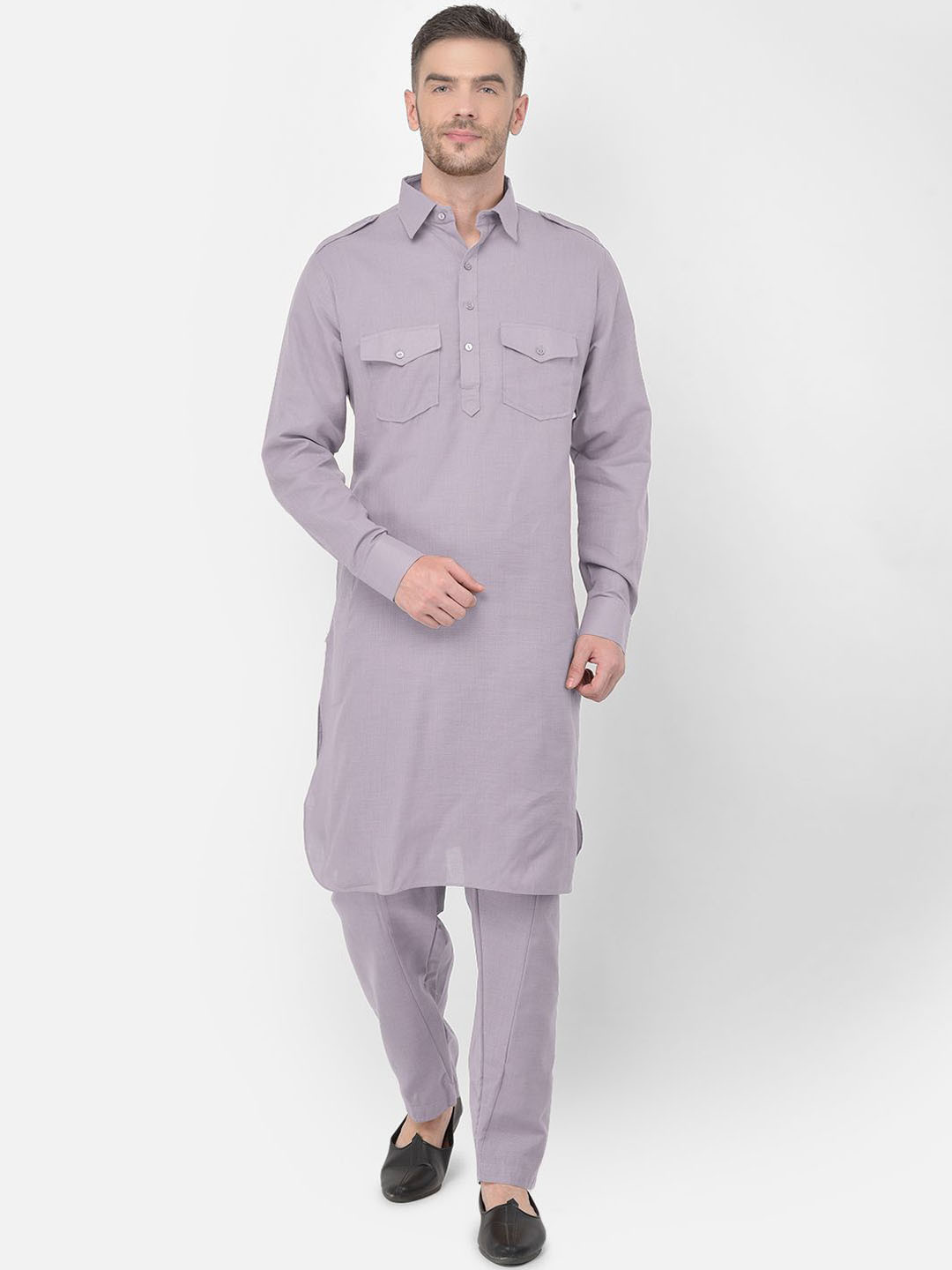 SG LEMAN Shirt Collar Pathani Kurta With Salwar