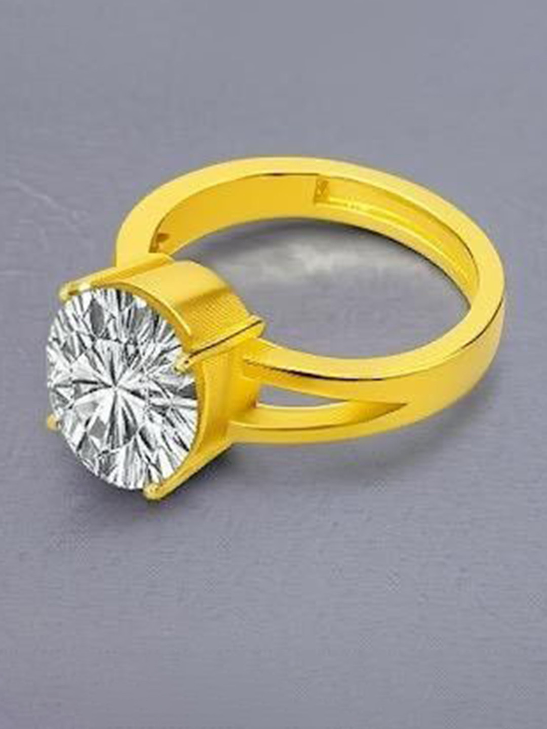 Davara Eterprise Gold-Plated Artificial Stones Studded Ring