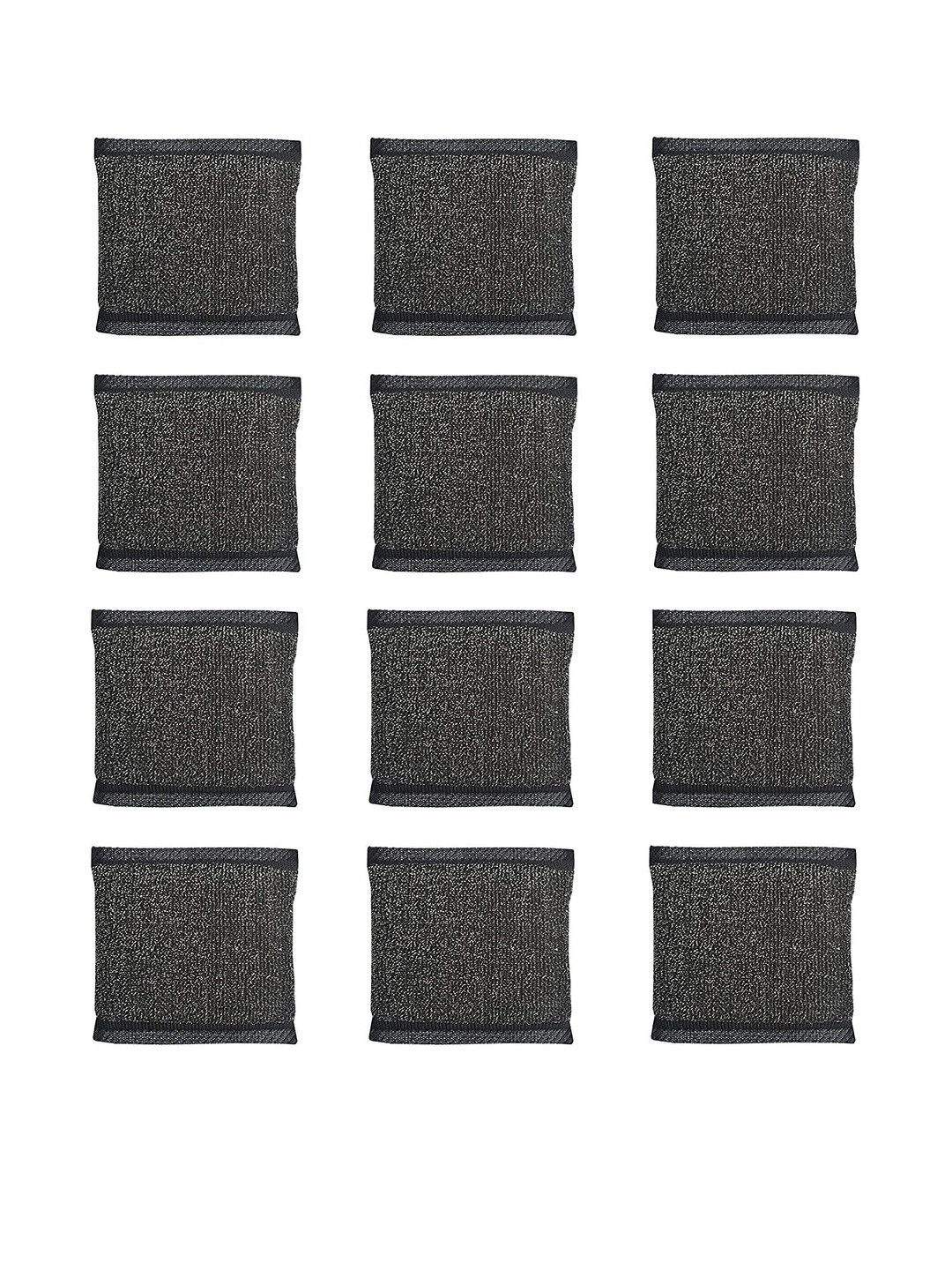 ARPANA BRIGHT Black Pack Of 12 Steel Sponge Foam Scrubbing Pads
