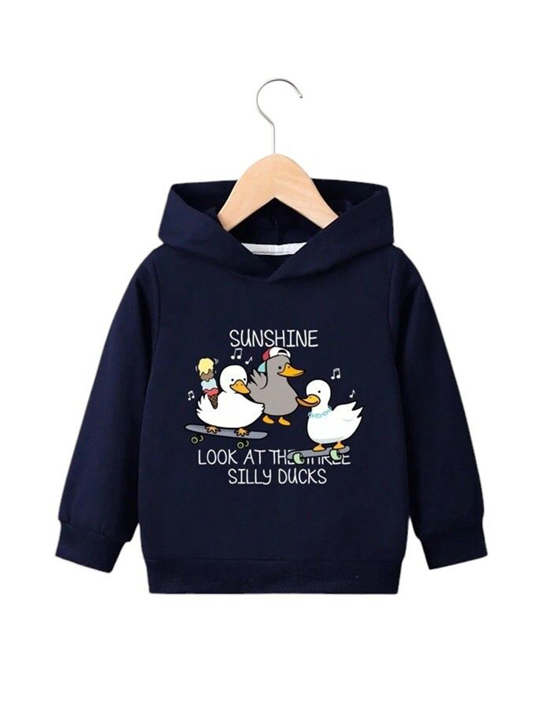 TABADTOD Kids Duck Printed Hooded Pullover Sweatshirt