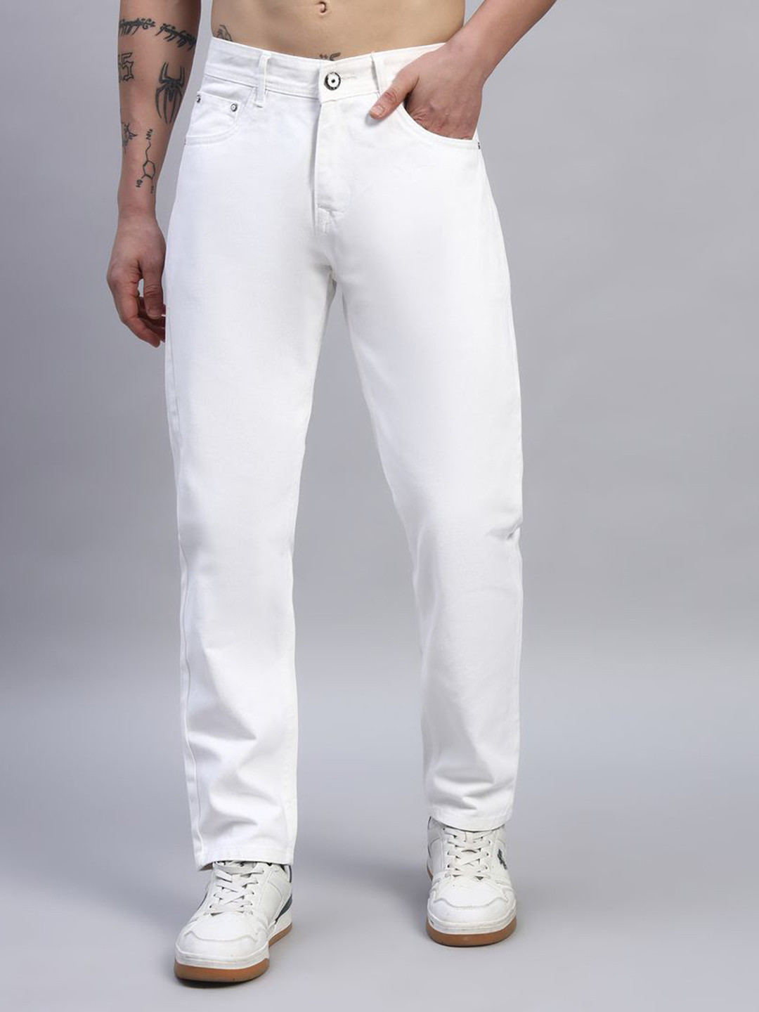 AAAIDEC Men Slim Fit Mid-Rise Clean Look No Fade Jeans