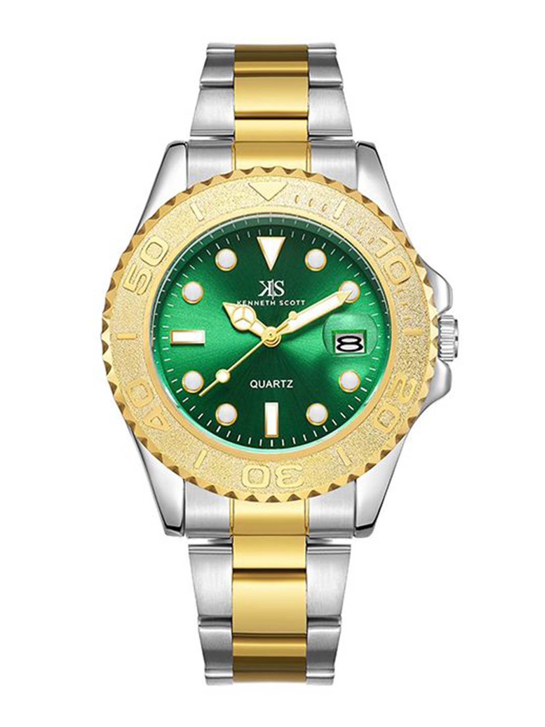 KENNETH SCOTT Men Embellished Round Dial Analogue Watch K23022-TBTH