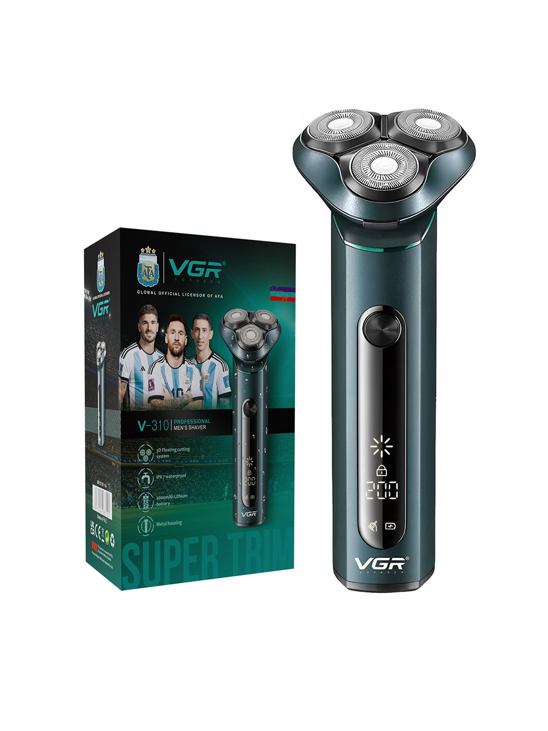 VGR V-310 Professional Shaver With Triple Rotary Head- Green