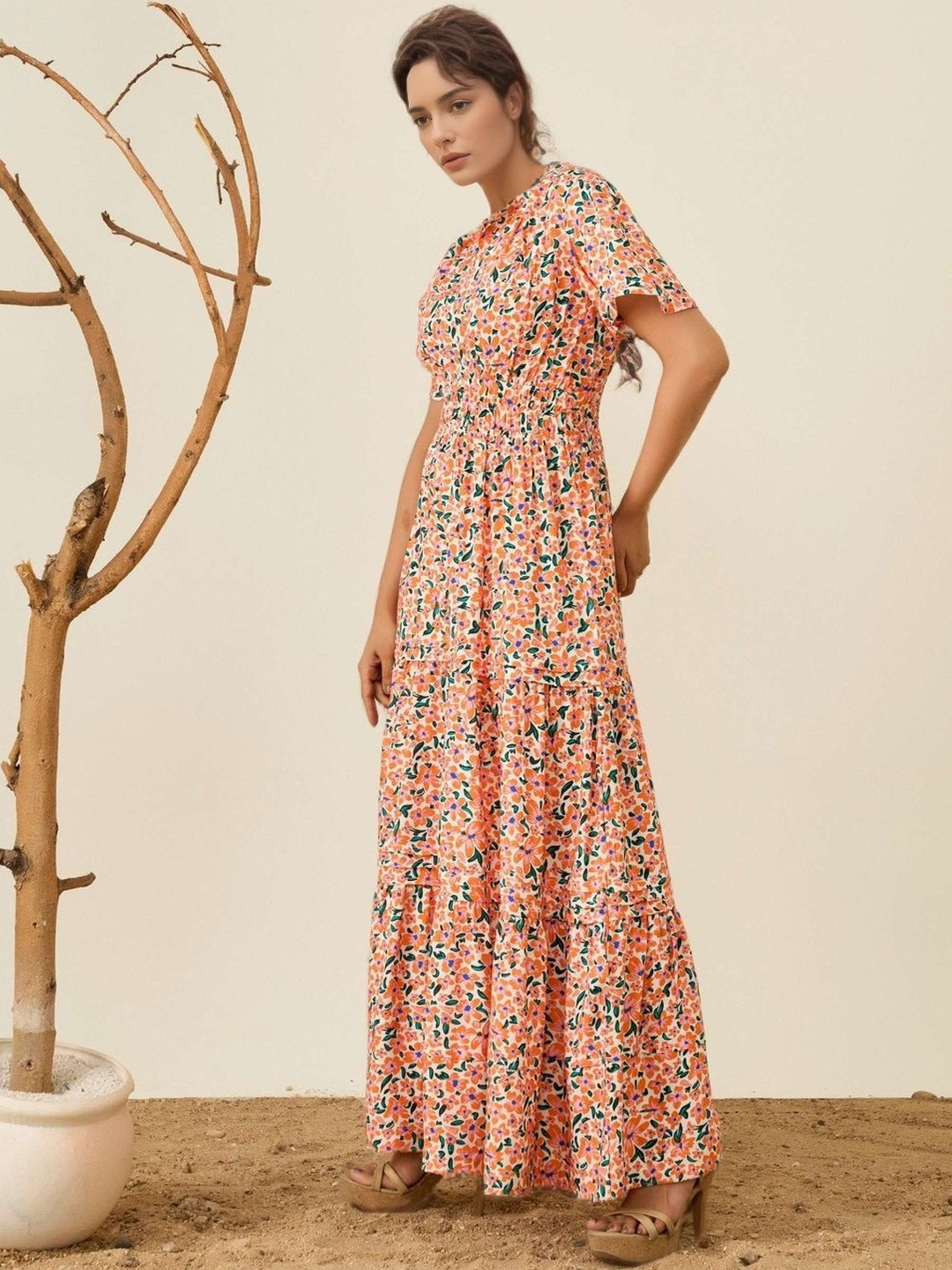 DressBerry Women Viscose Rayon Printed Maxi Dresses