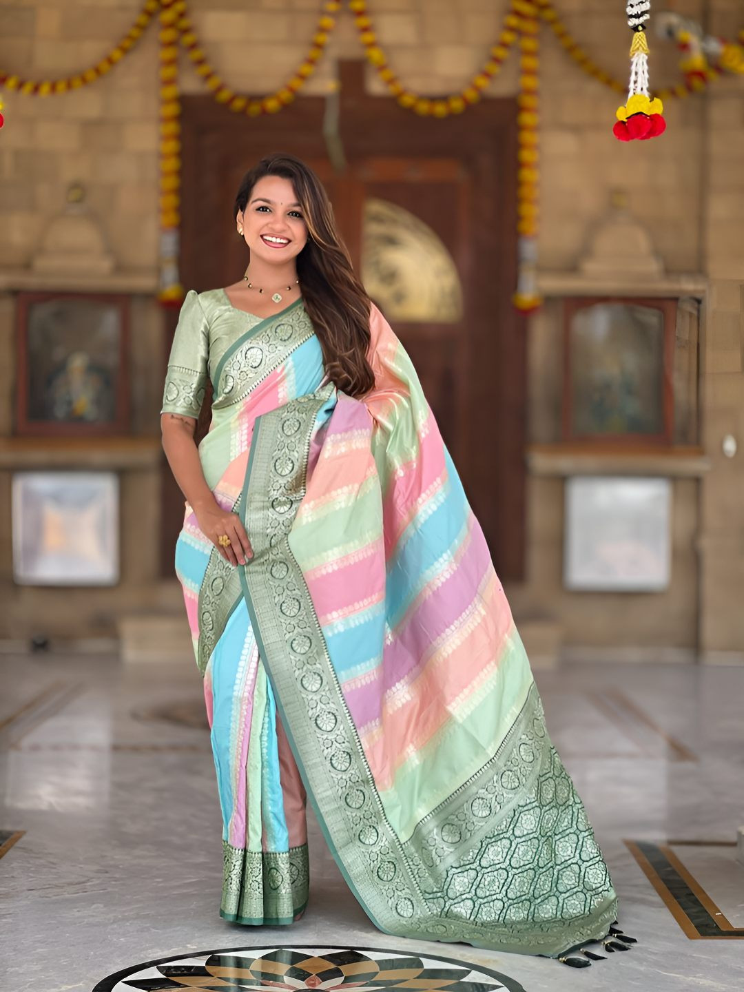 PHEASANT Woven Design Zari Paithani Saree
