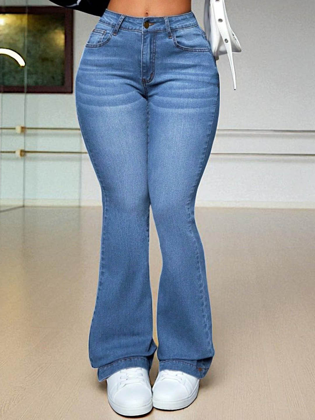 Crazeis Women Bootilicious Boot Cut High-Rise Light Fade Stretchable Jeans