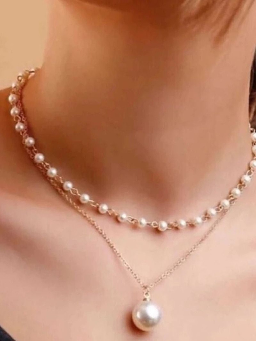 ReNi Women Gold-Plated Double Layer Necklace