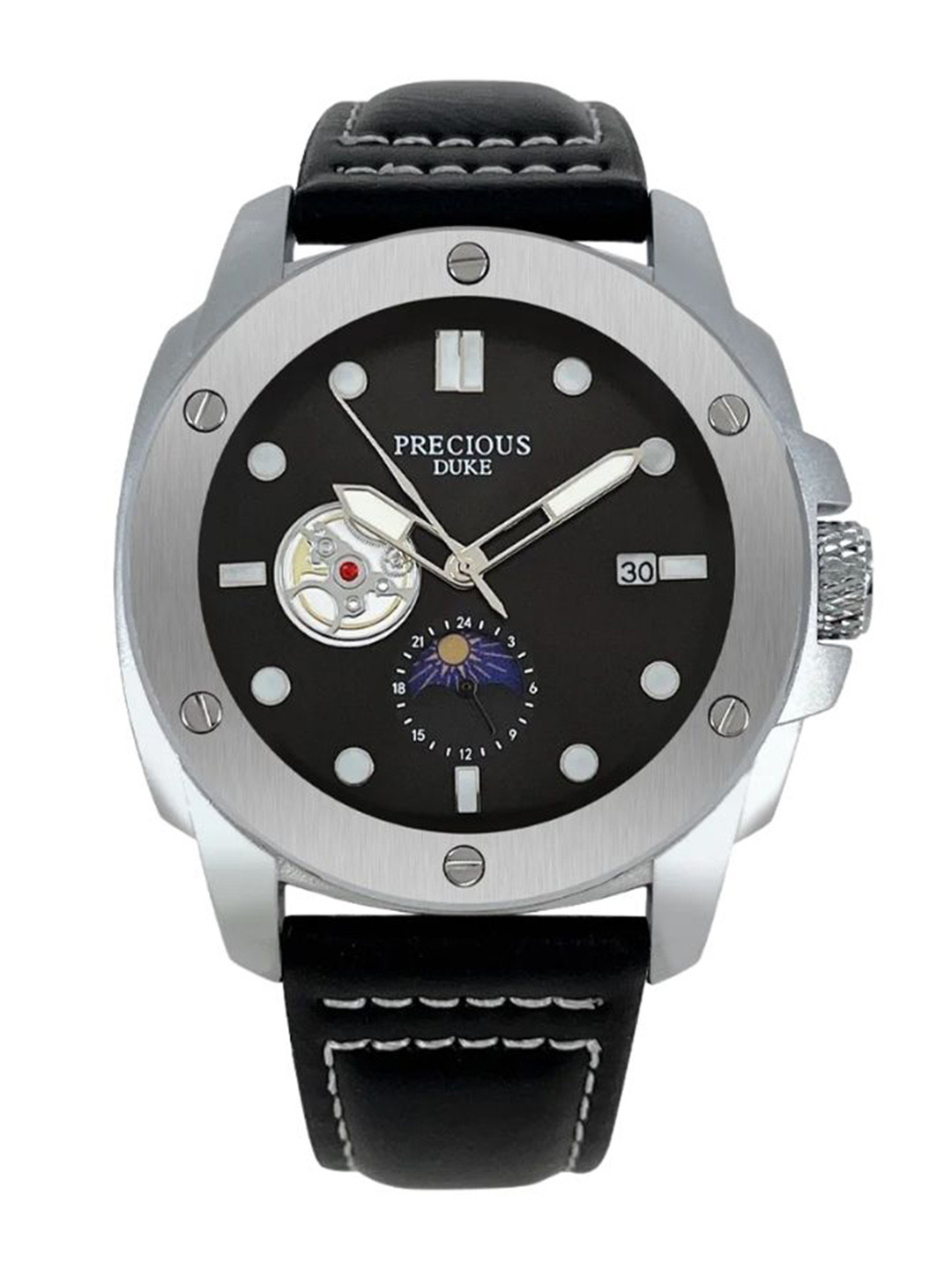 Precious Duke Men Dial & Leather Straps Analogue Watch PD_904443631408-Black-Grey