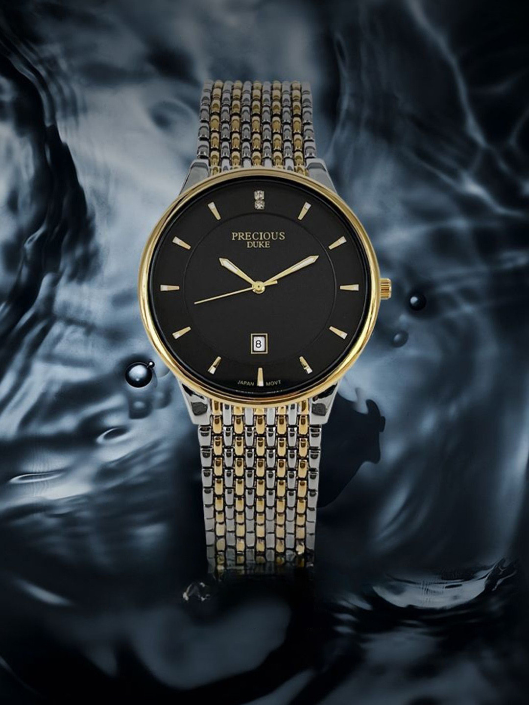Precious Duke Men Stainless Steel Straps Analogue Watch PD_844140342442_Black_74