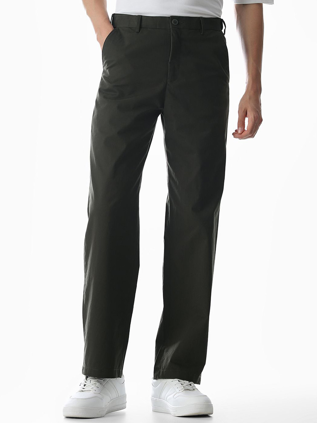 Jack & Jones Men High-Rise Chinos Trousers