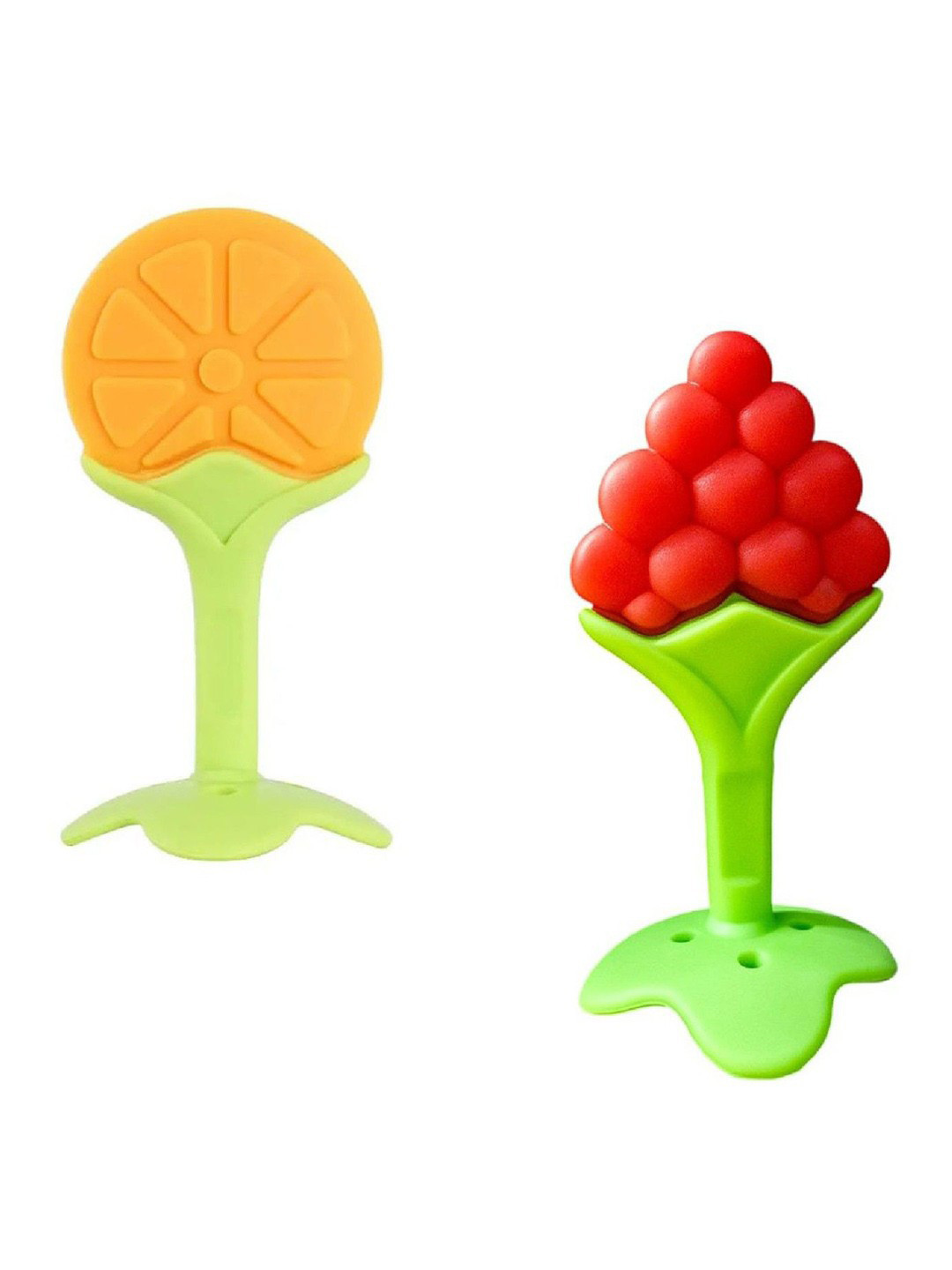Kalra Magic Kids Pack of 2 Yellow & Green BPA-Free Fruit Shaper Small Teethers