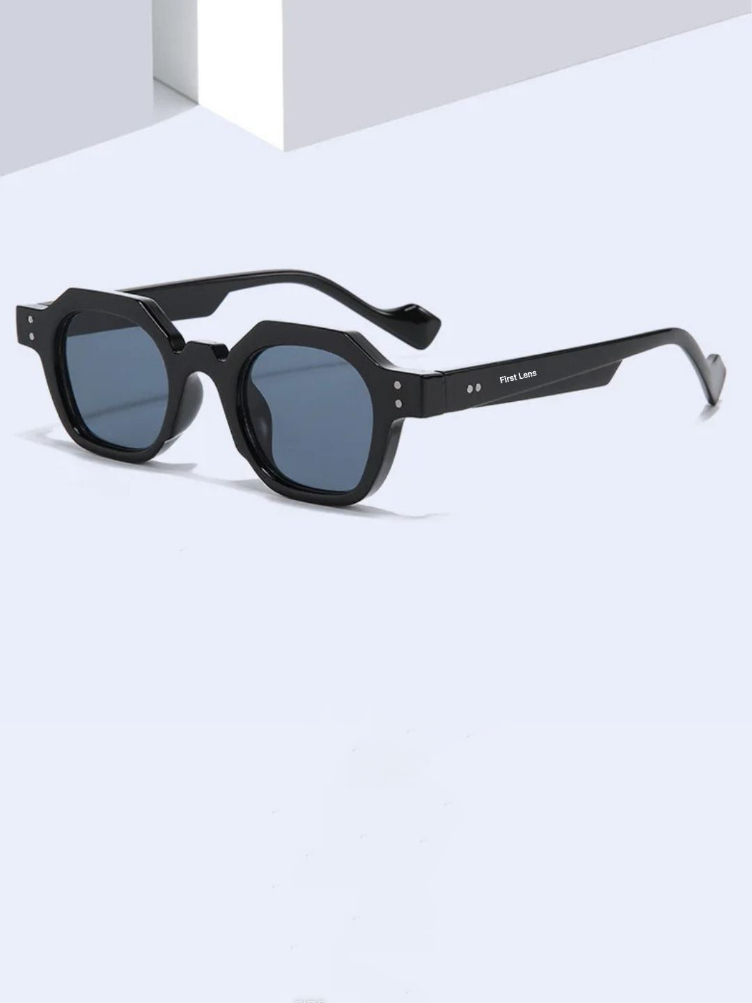 First Lens Prismnoir Uv400 Unisex Round Sunglasses with UV Protected Lens C10368