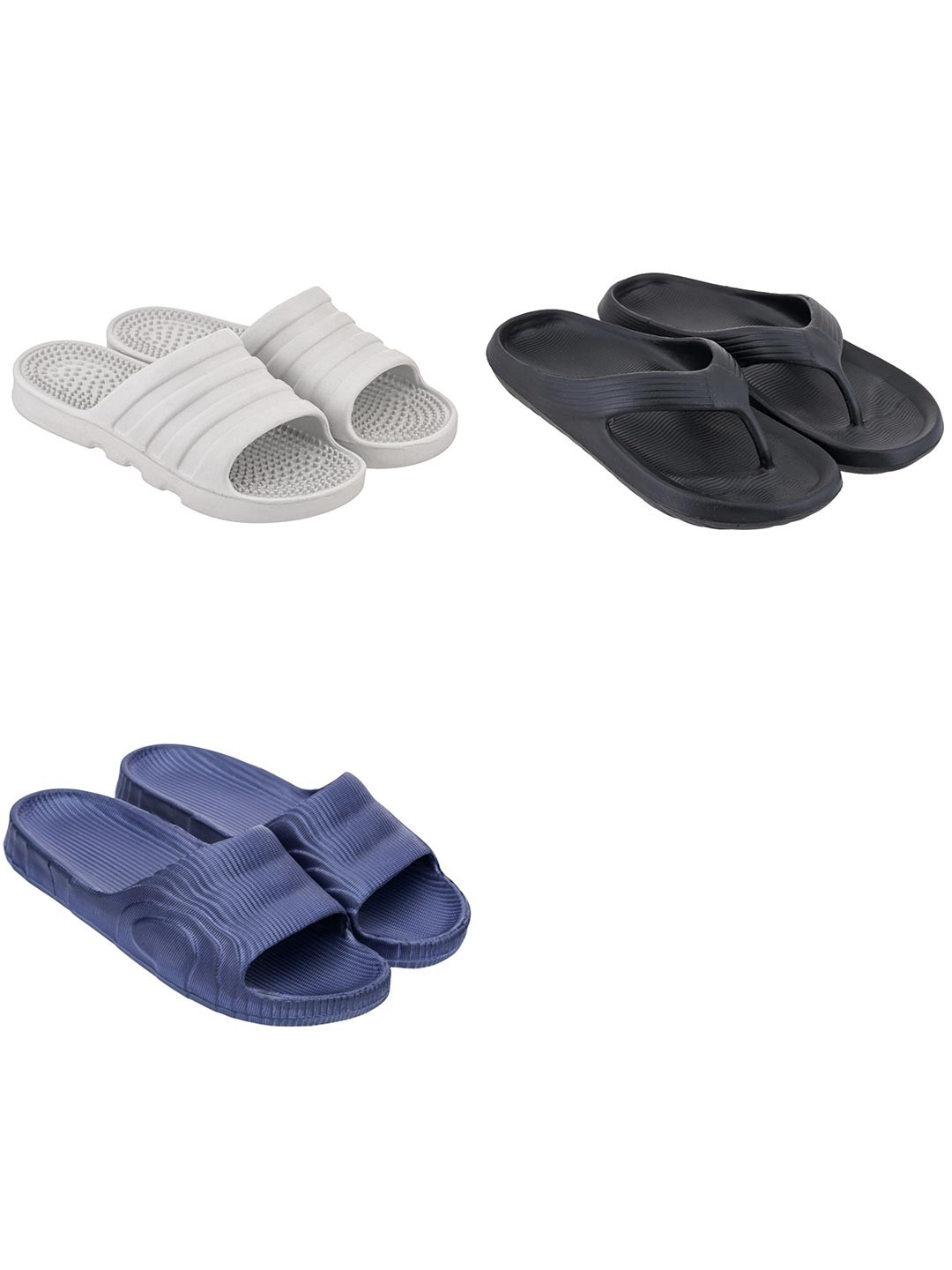 Feel alive Men Set of 3 Black Sliders