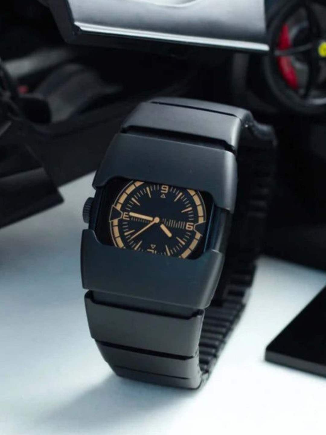 ZAADRAN Unisex Bracelet Style Straps Digital Automatic Watch Lumin Black Peach