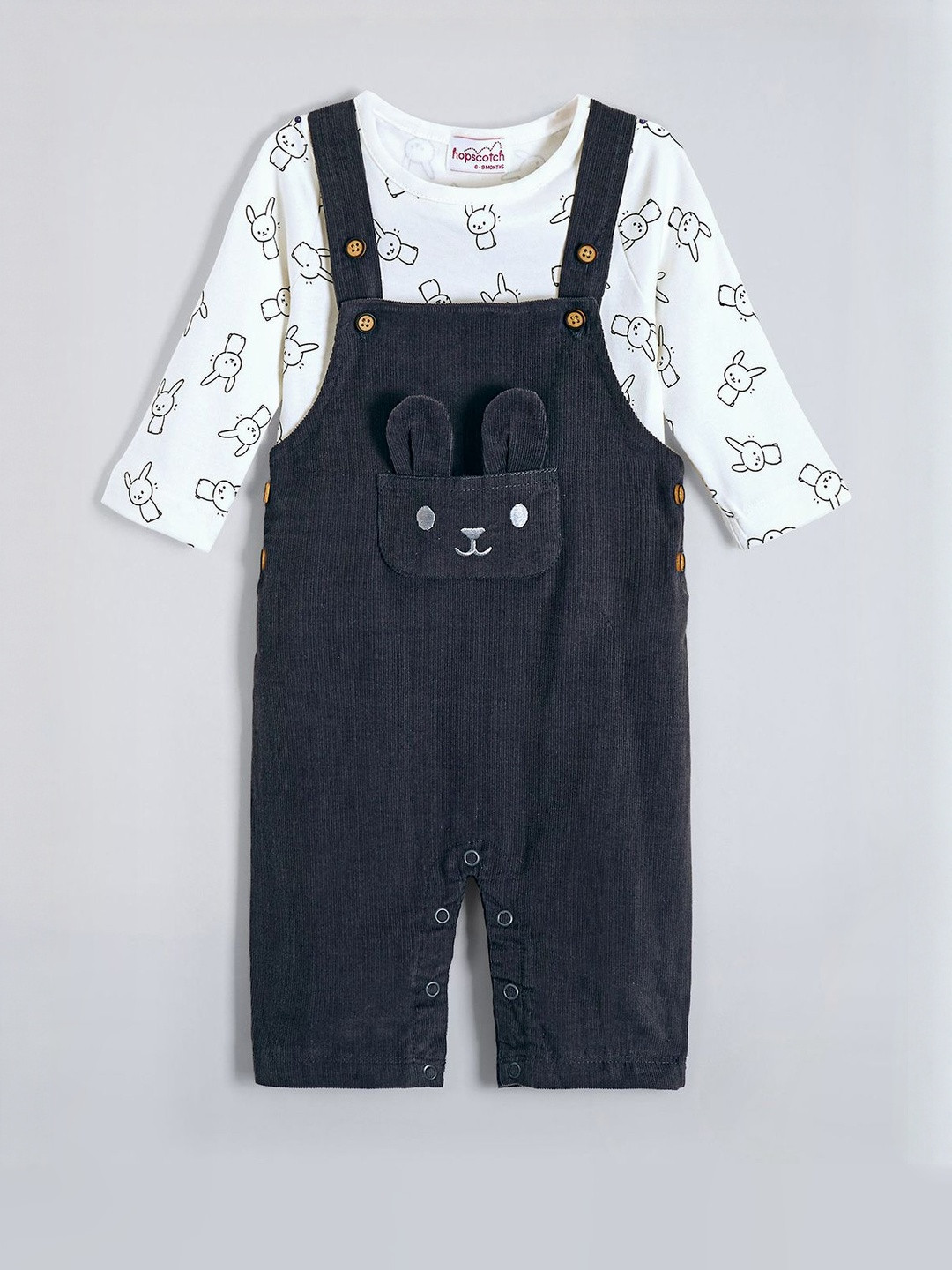 Hopscotch Unisex Kids Pack of 2 Pieces Printed Clothing Set