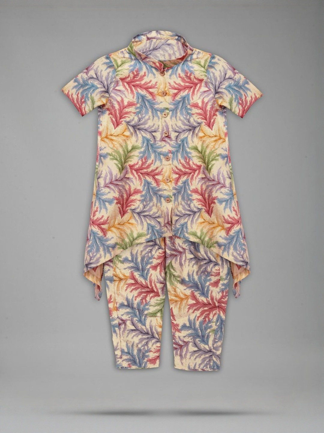 IRSIA Girls Full Flare Up Down Printed Kurti With Pant Co-Ords Set