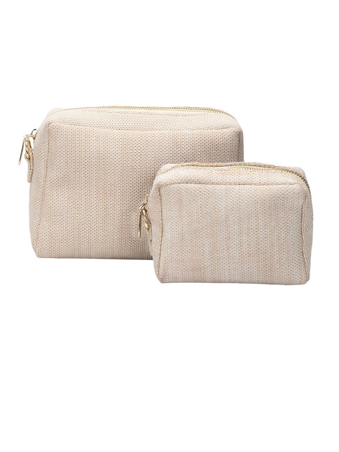 Joon Blu Set of 2 Beige Travel Vanity Pouch