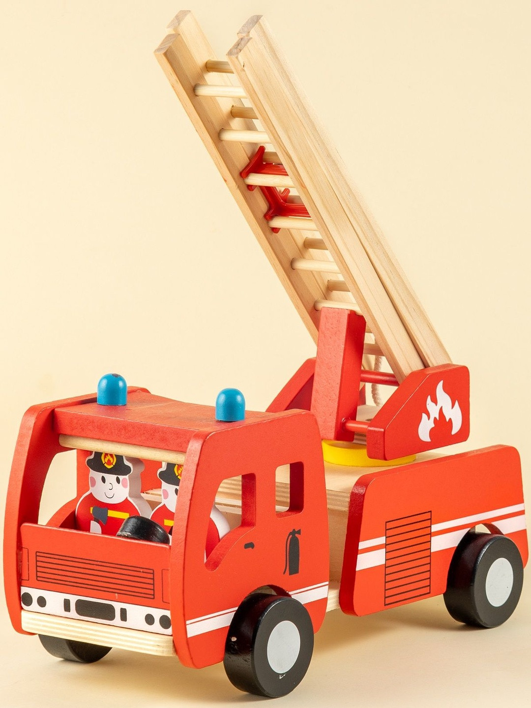 Playbox Kids Multicolor Wooden Marshall's Red Fire Truck Vehicles Imagination Toy