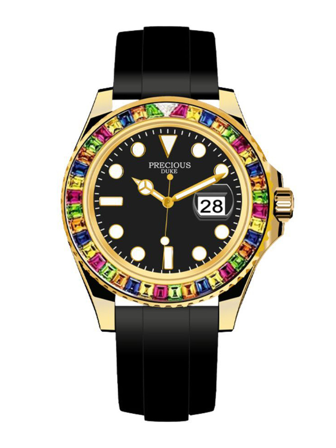 Precious Duke Men Dial & Straps Analogue Watch PD_822685813846_Black_1