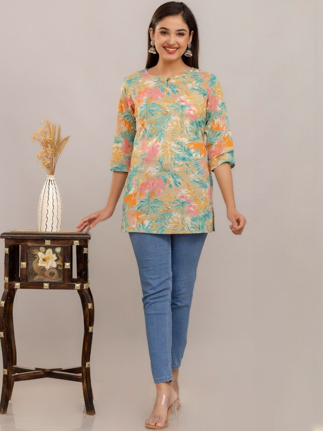 FASHION CLOUD Women Pure Cotton Floral Kurtis