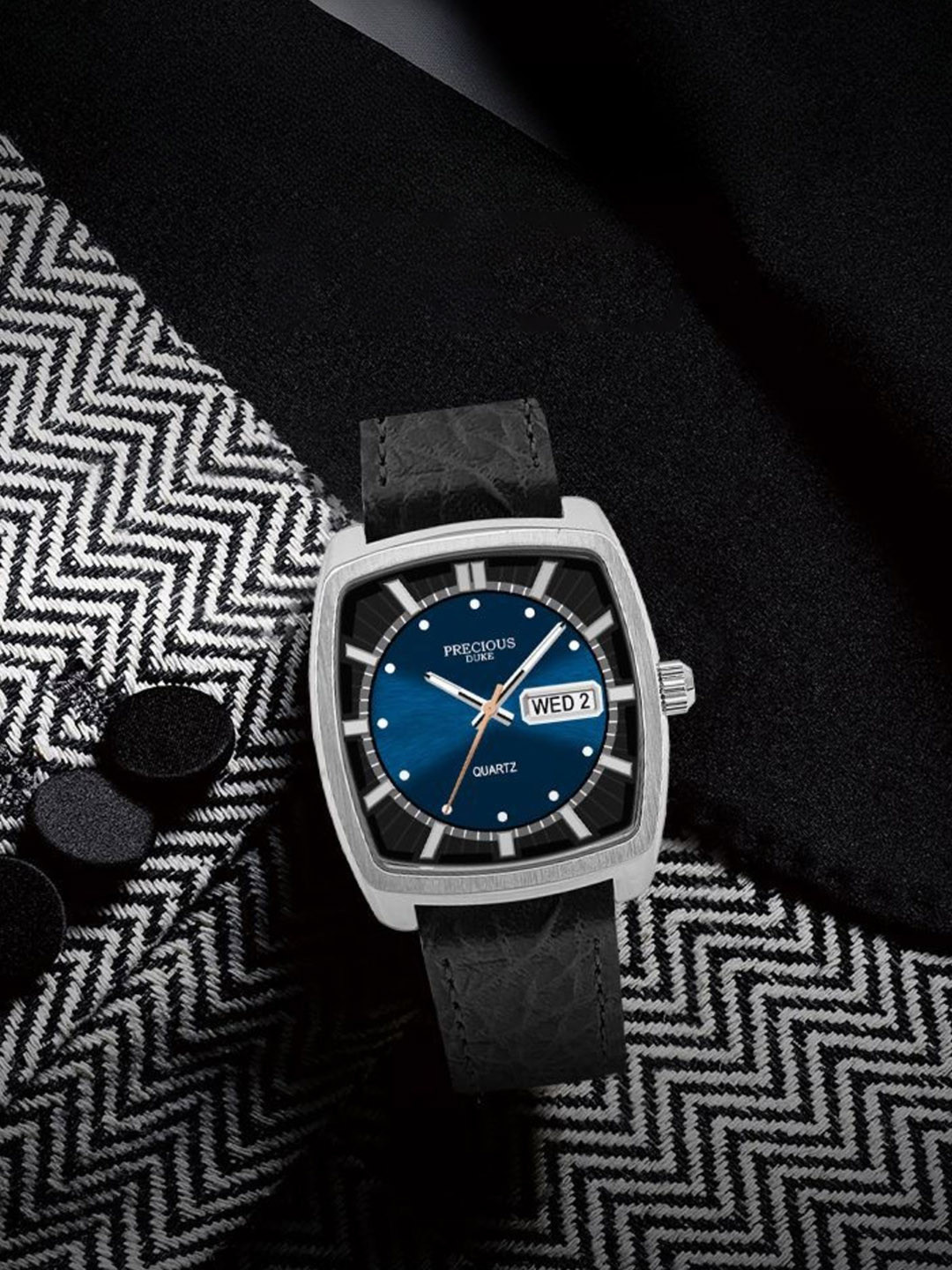 Precious Duke Men Printed Dial & Leather Straps Analogue Watch PD_860065157368_Blue_51