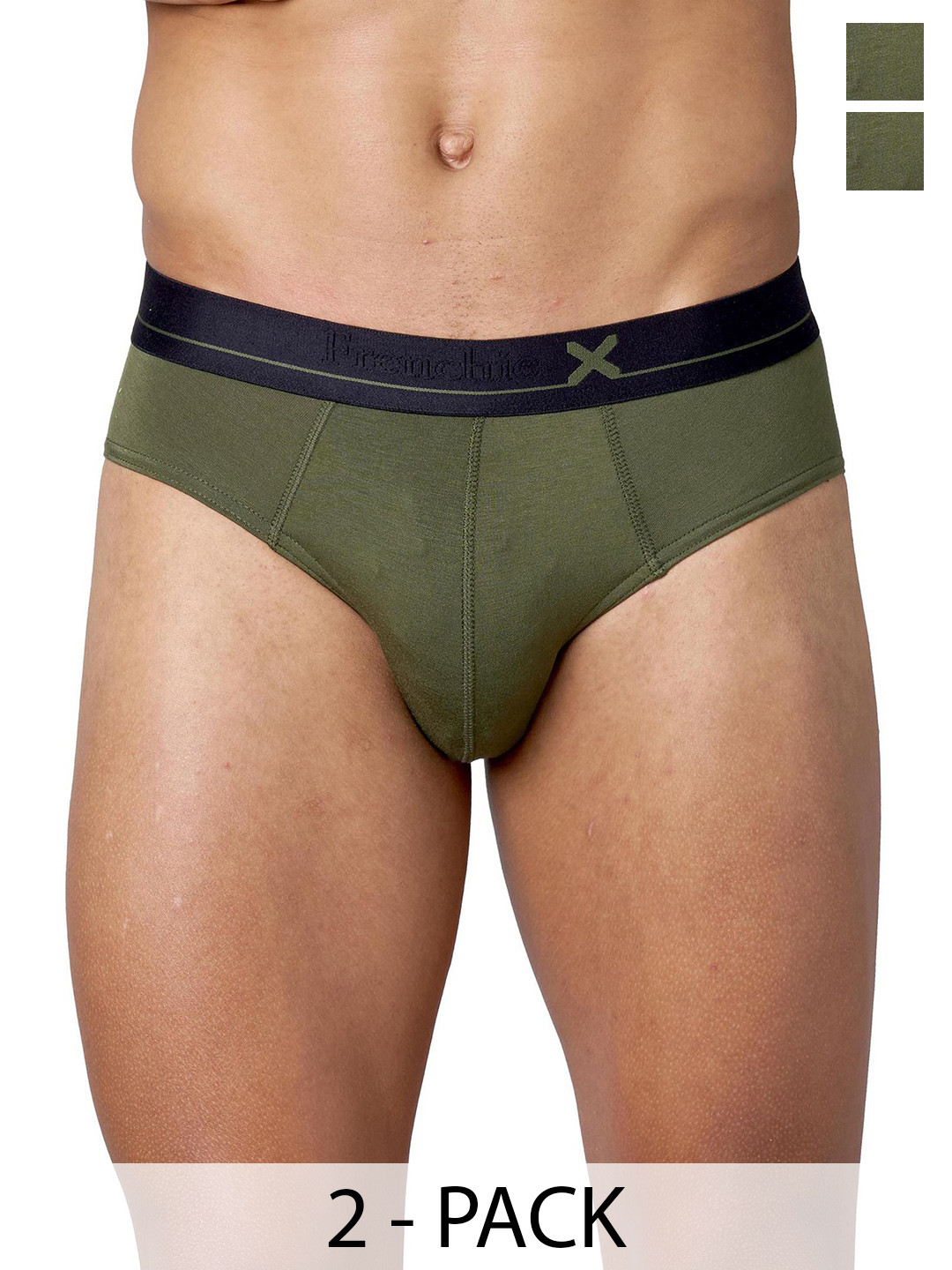 FRENCHIE Pack Of 2 Mid-Rise Basic Briefs FR-MI-BF-LOWS-1X5-BOLIV-S-PO2