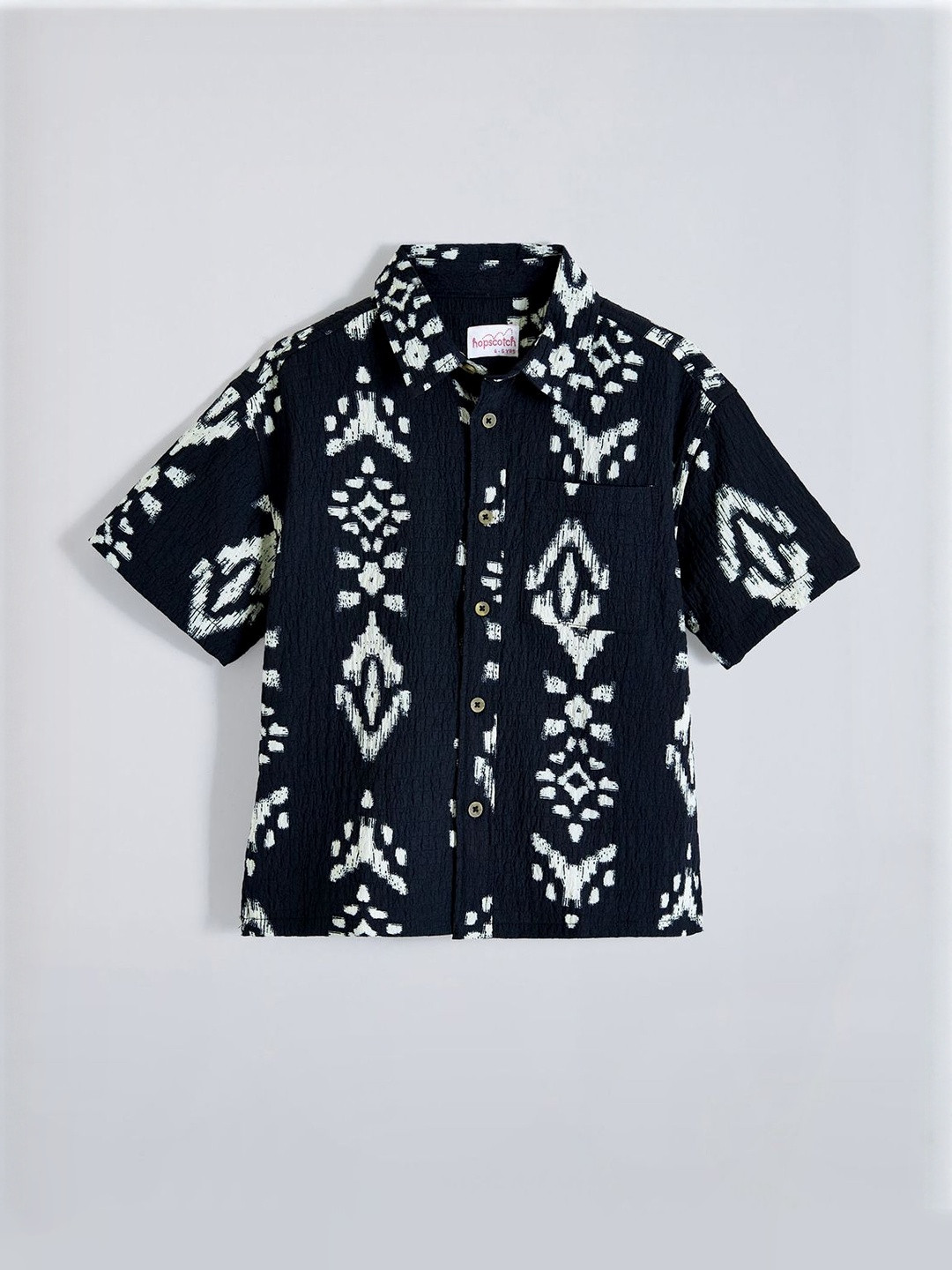 Hopscotch Boys Oversized Polyester Printed Casual Shirt