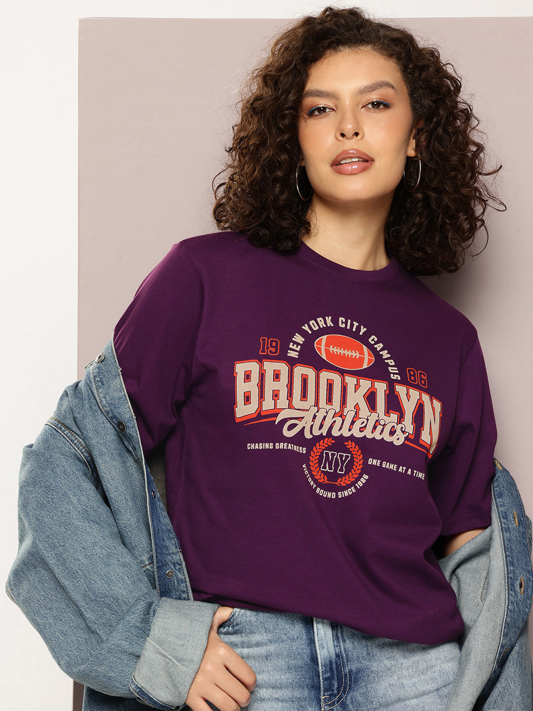 DILLINGER Women Printed Round Neck Oversized T-shirt