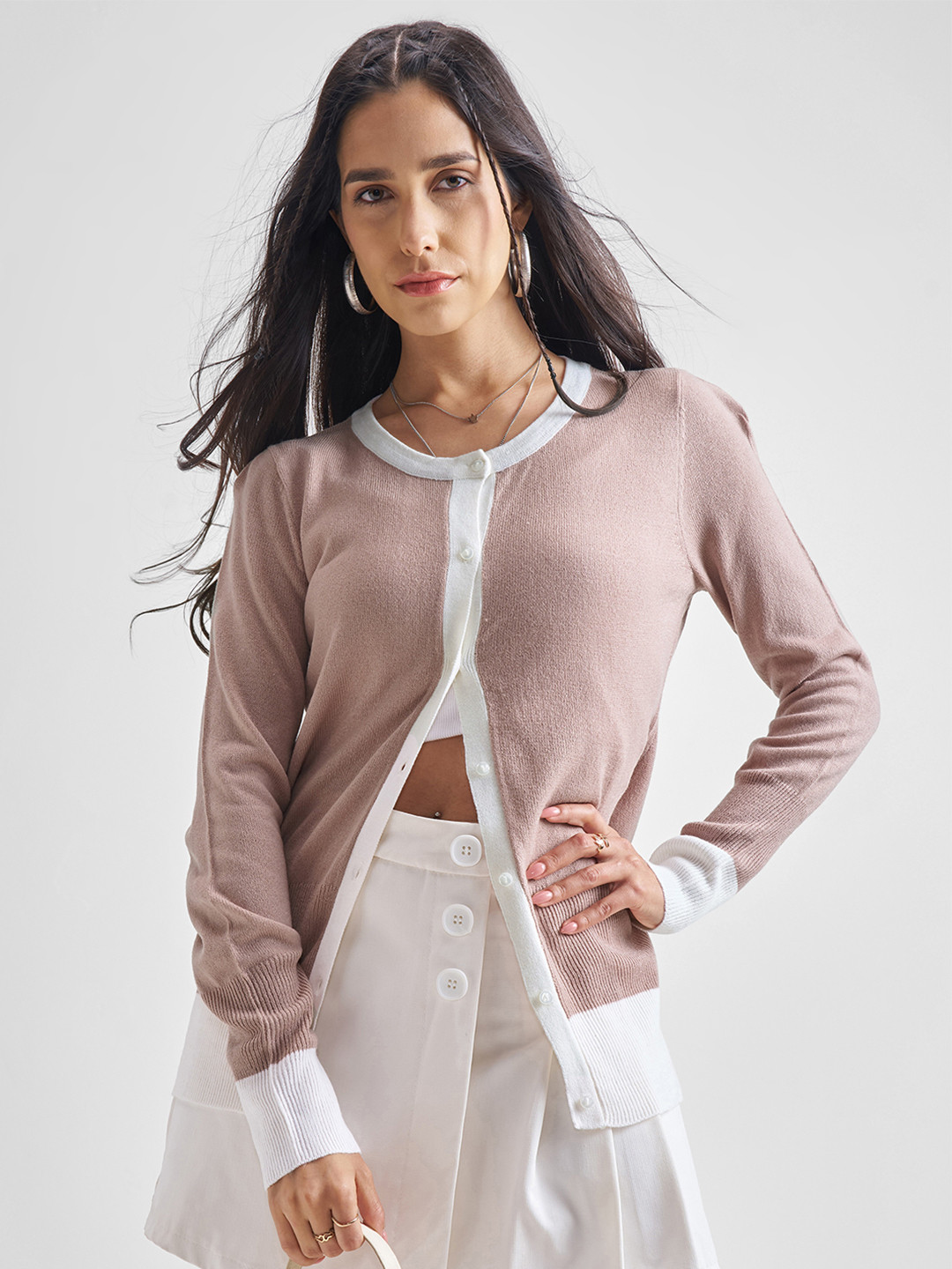 Tokyo Talkies Women Ribbed Cardigan Casual Sweaters
