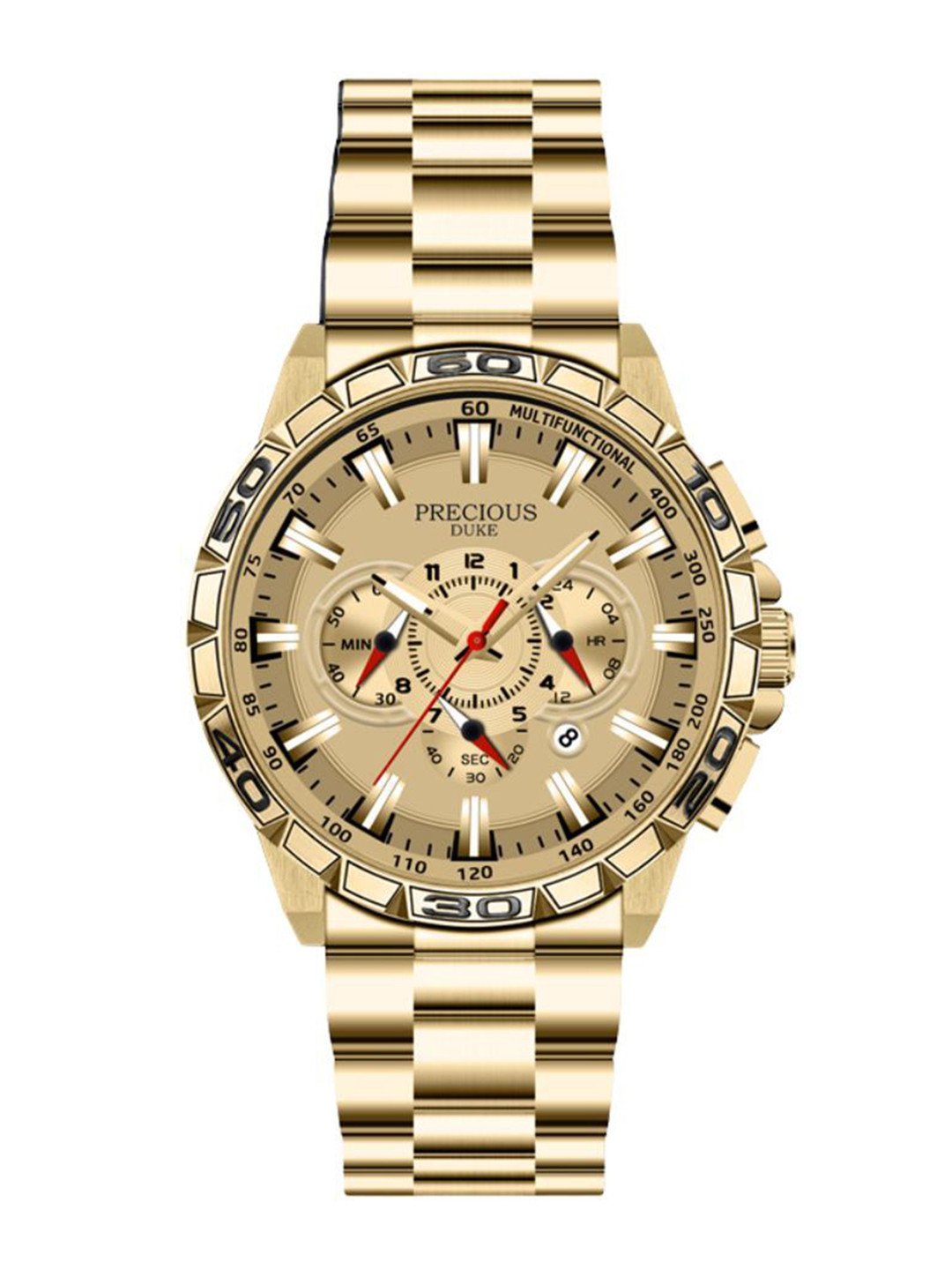 Precious Duke Men Stainless Steel Straps Analogue Watch PD_808380784480_Gold-Toned_67
