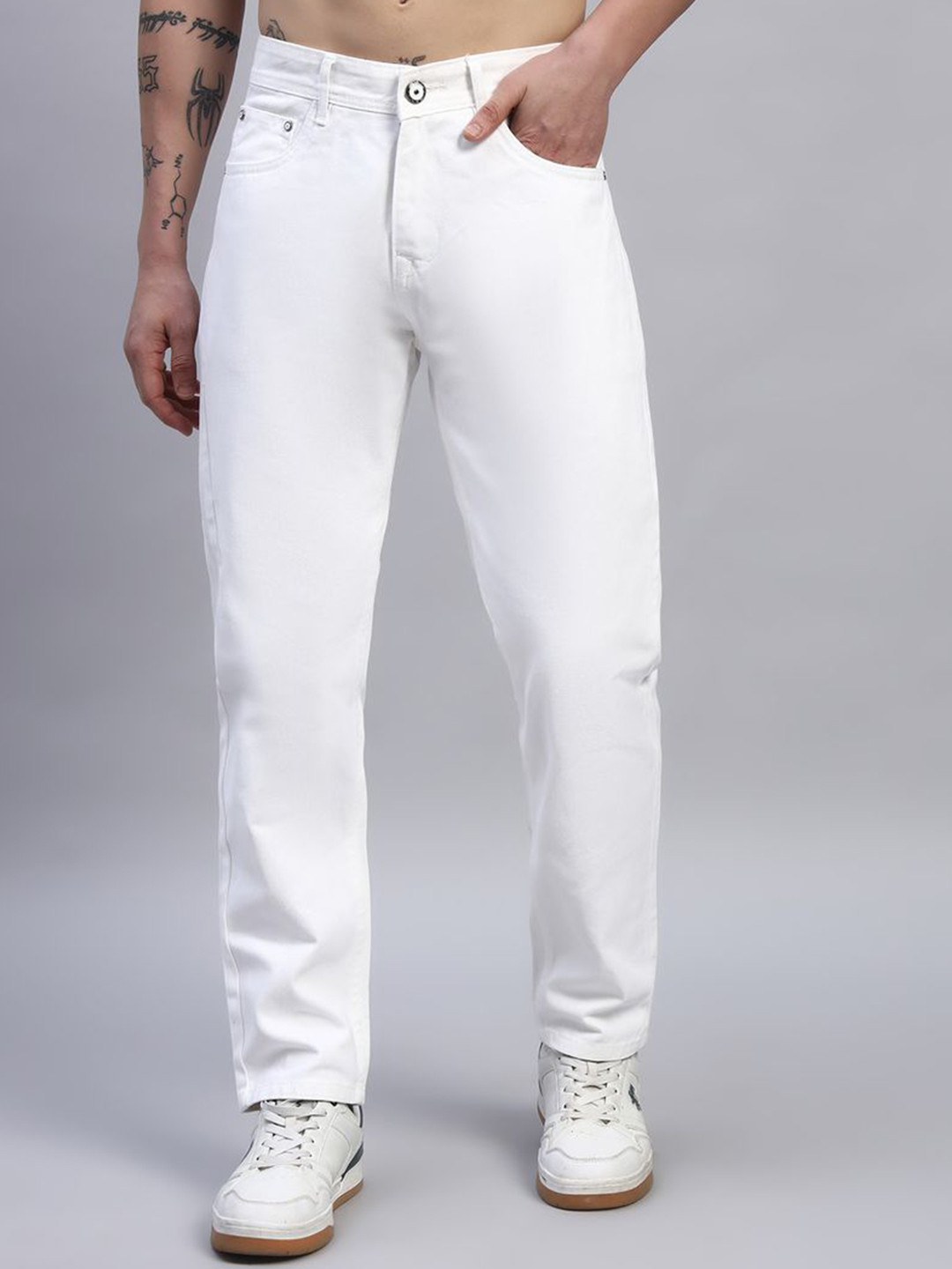 STORE VILLA Men Slim Fit Mid-Rise Cotton Jeans