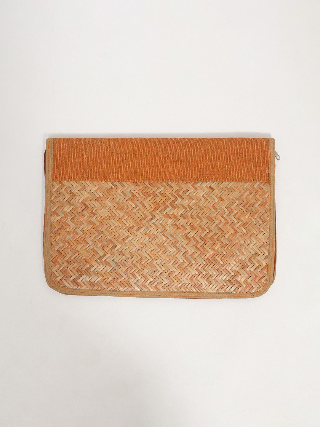 Exotic India Striped Bamboo Zipper Closure Folder File