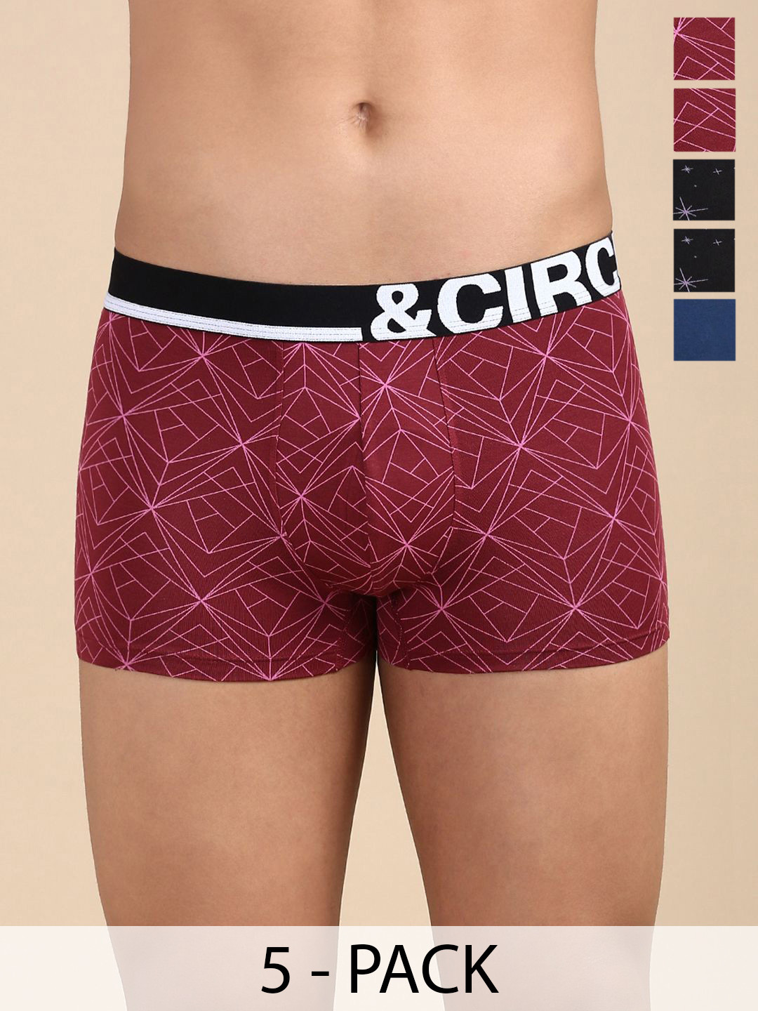 &CIRCUS Pack Of 5 Printed Airsoft Short Trunks