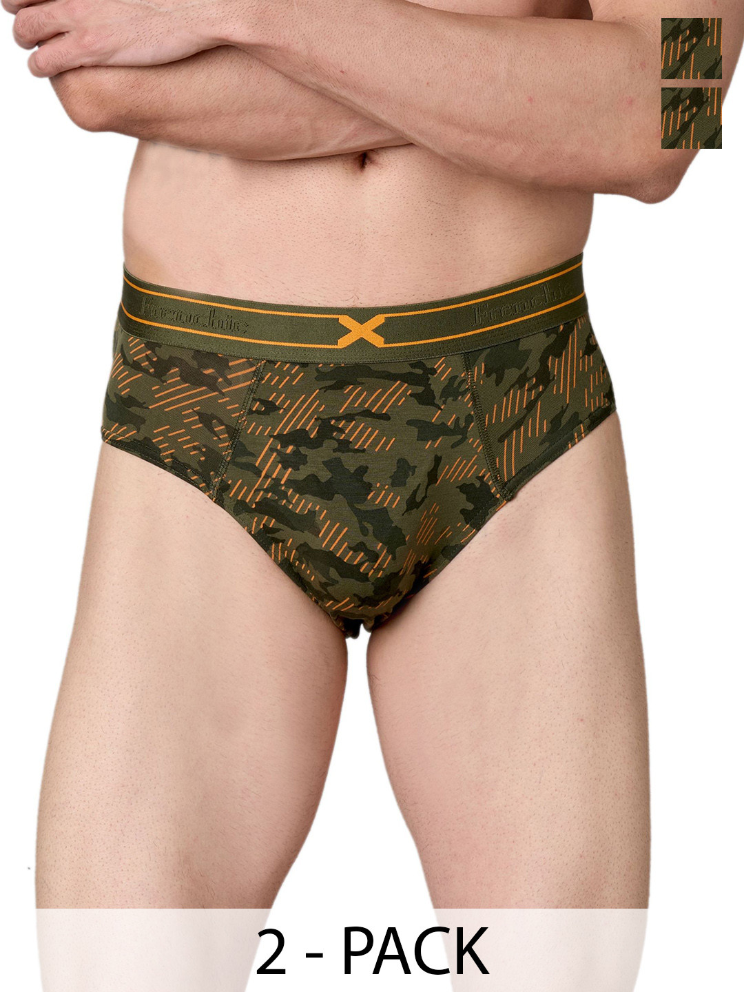 FRENCHIE Pack Of 2 Mid-Rise Basic Briefs FR-MI-BF-RAGE-1X5-BOLIV-S-PO2