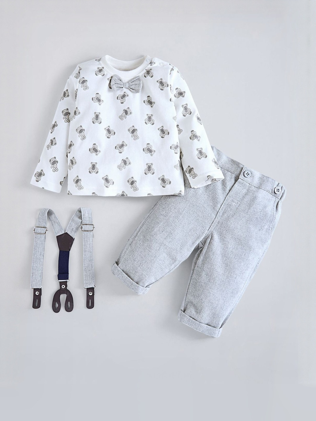 Hopscotch Boys 2 Piece Bear Cotton Formal Pant Set