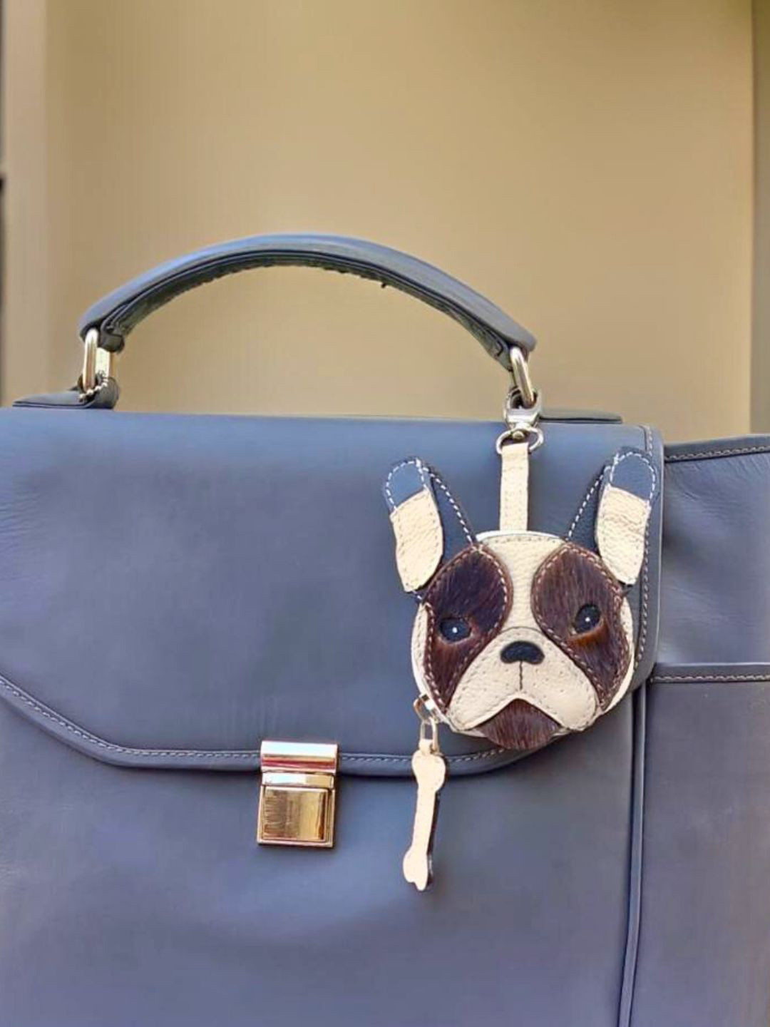 PERKED Hachiko Textured Leather Key Chain