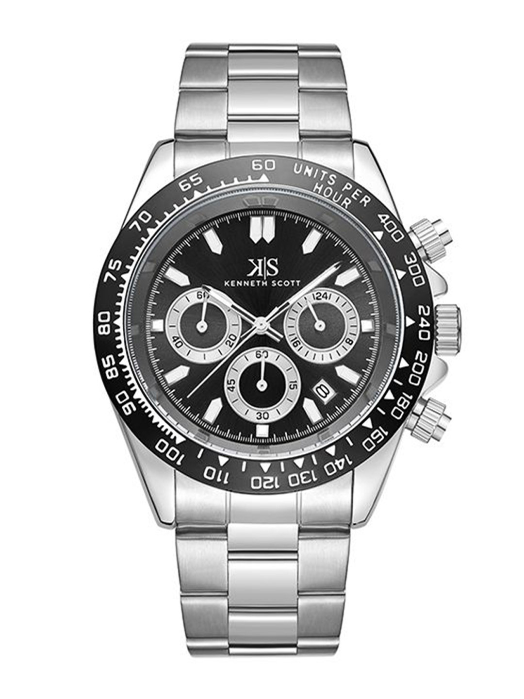 KENNETH SCOTT Men Round Dial & Bracelet Style Straps Analogue Watch K23123-SBSB
