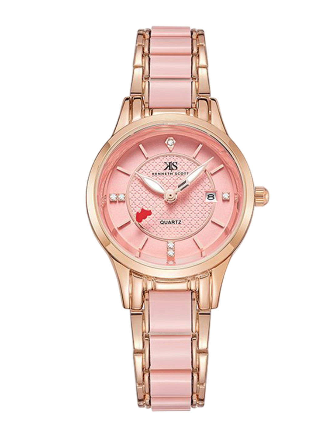 KENNETH SCOTT Women Dial & Ceramic Straps Analogue Watch K23517-RCPP
