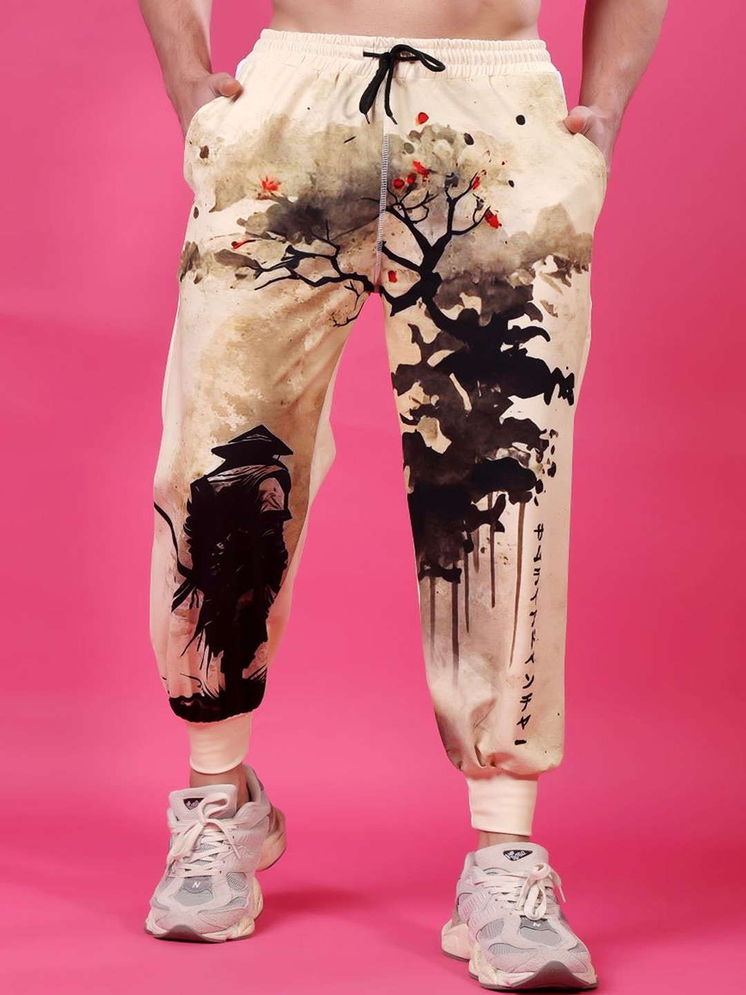 Flirty Soul Men Japanese Printed Mid Rise Jogger