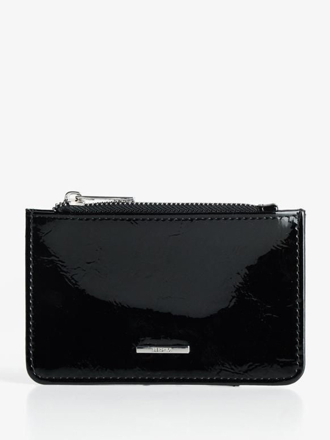 Bershka Faux-patent-finish card holder