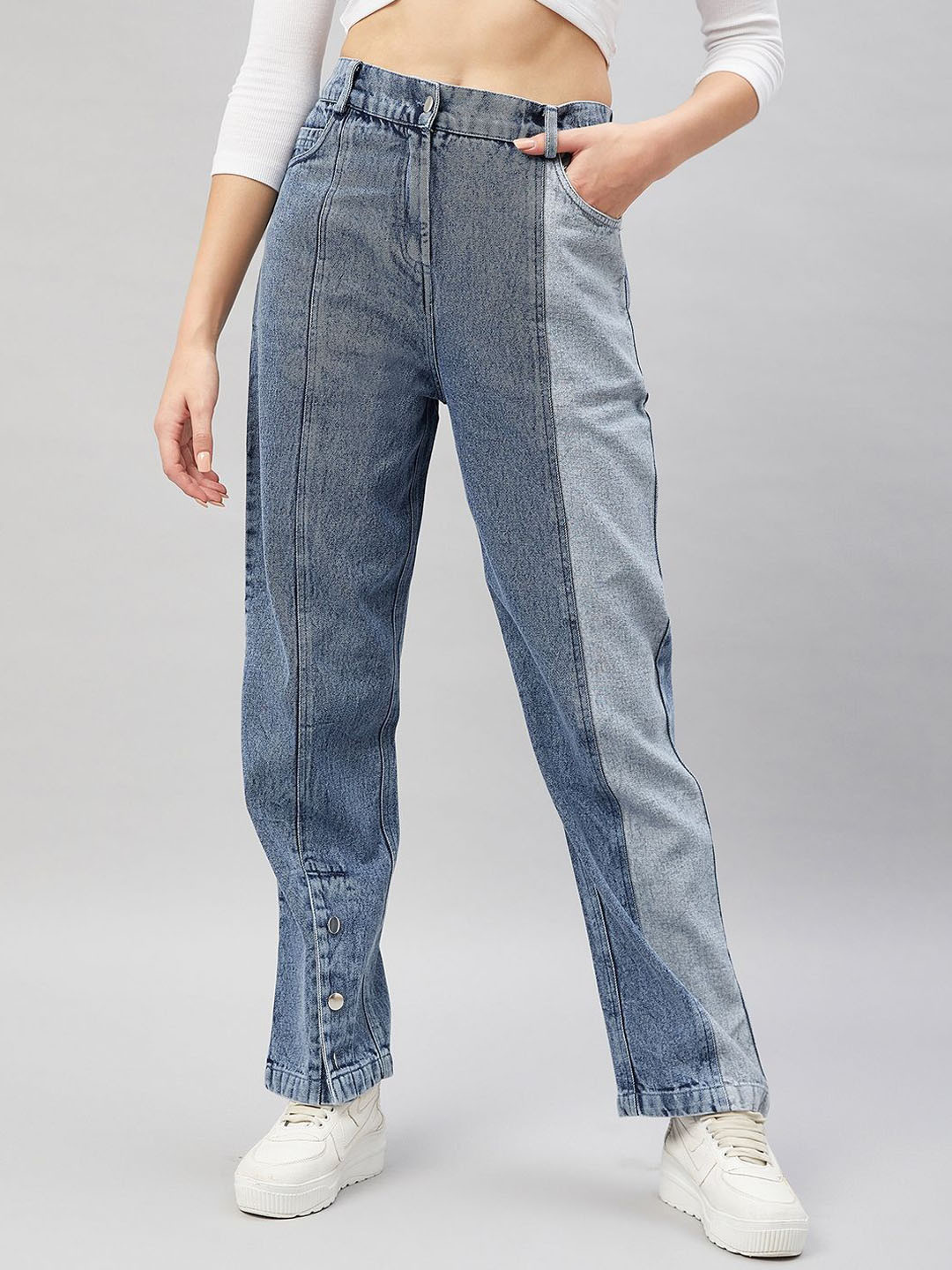 R.Code by The Roadster Life Co. Women Straight Fit High-Rise No Fade Jeans