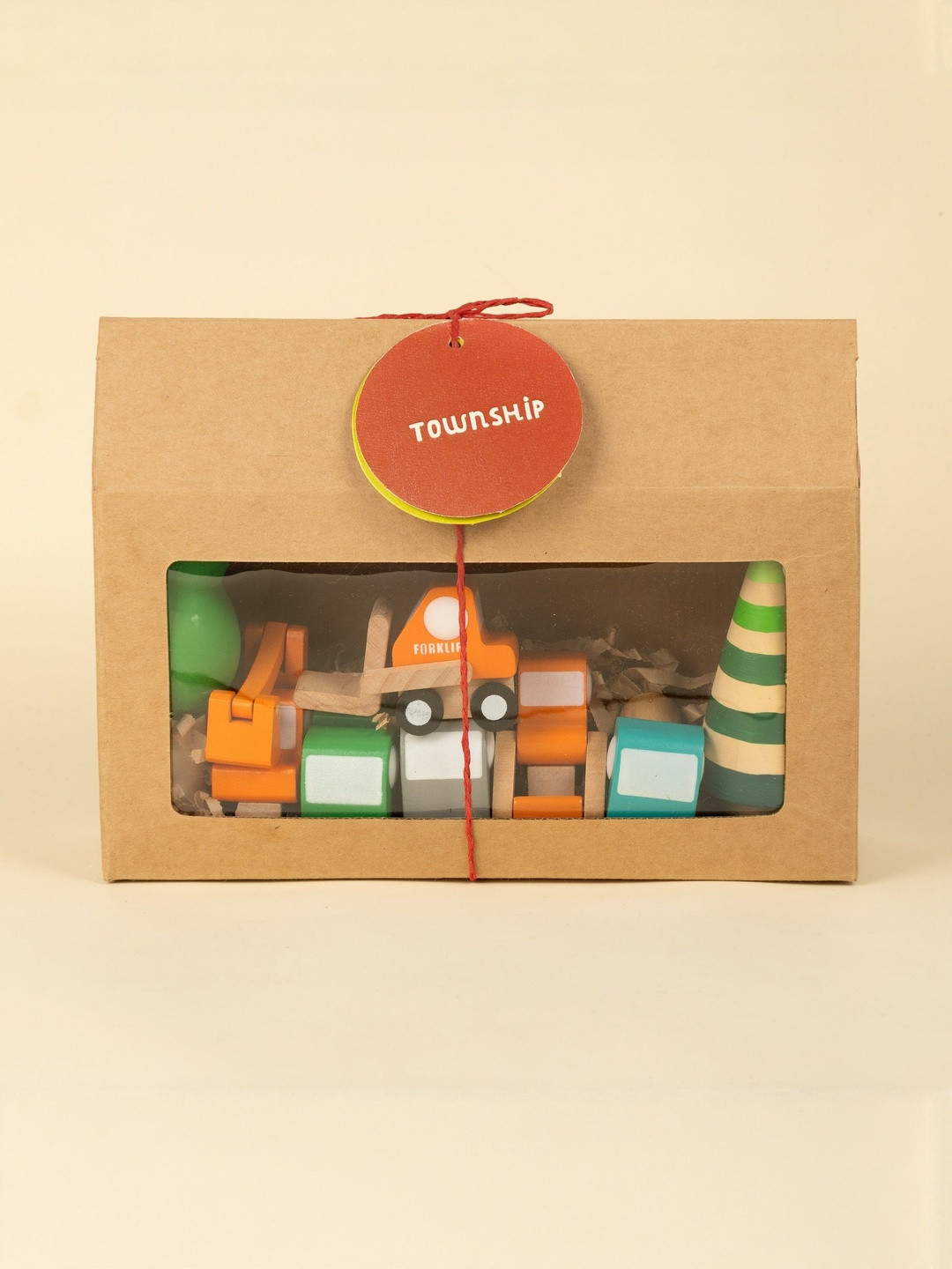 Playbox Kids BPA Free Skill Development Wooden Township Cars & Tree Play Set