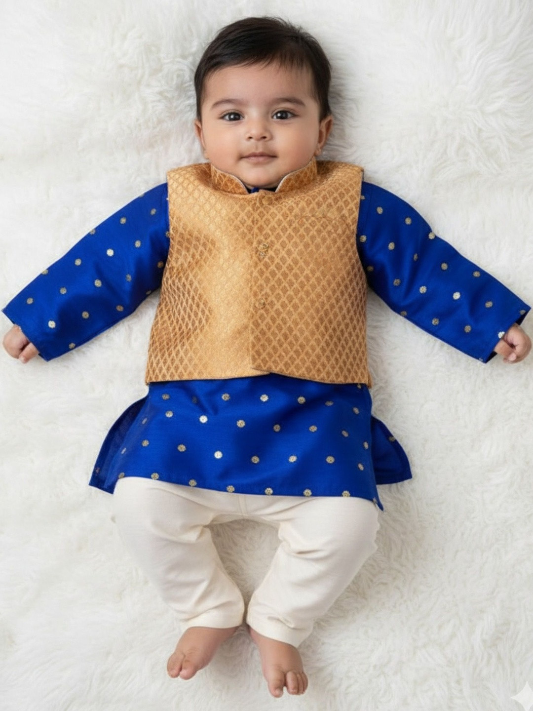 Sangria Boys Pure Silk Kurta & Trousers with Bandi