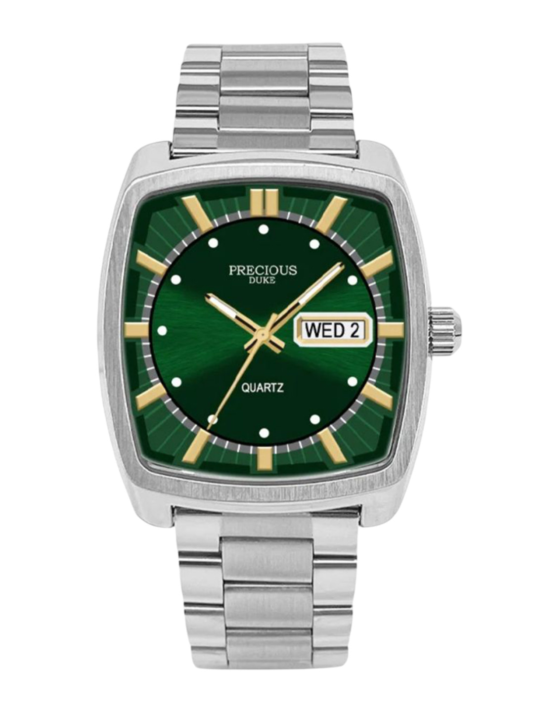 Precious Duke Men Stainless Steel Straps Analogue Watch PD_759391026414-Silver-Green