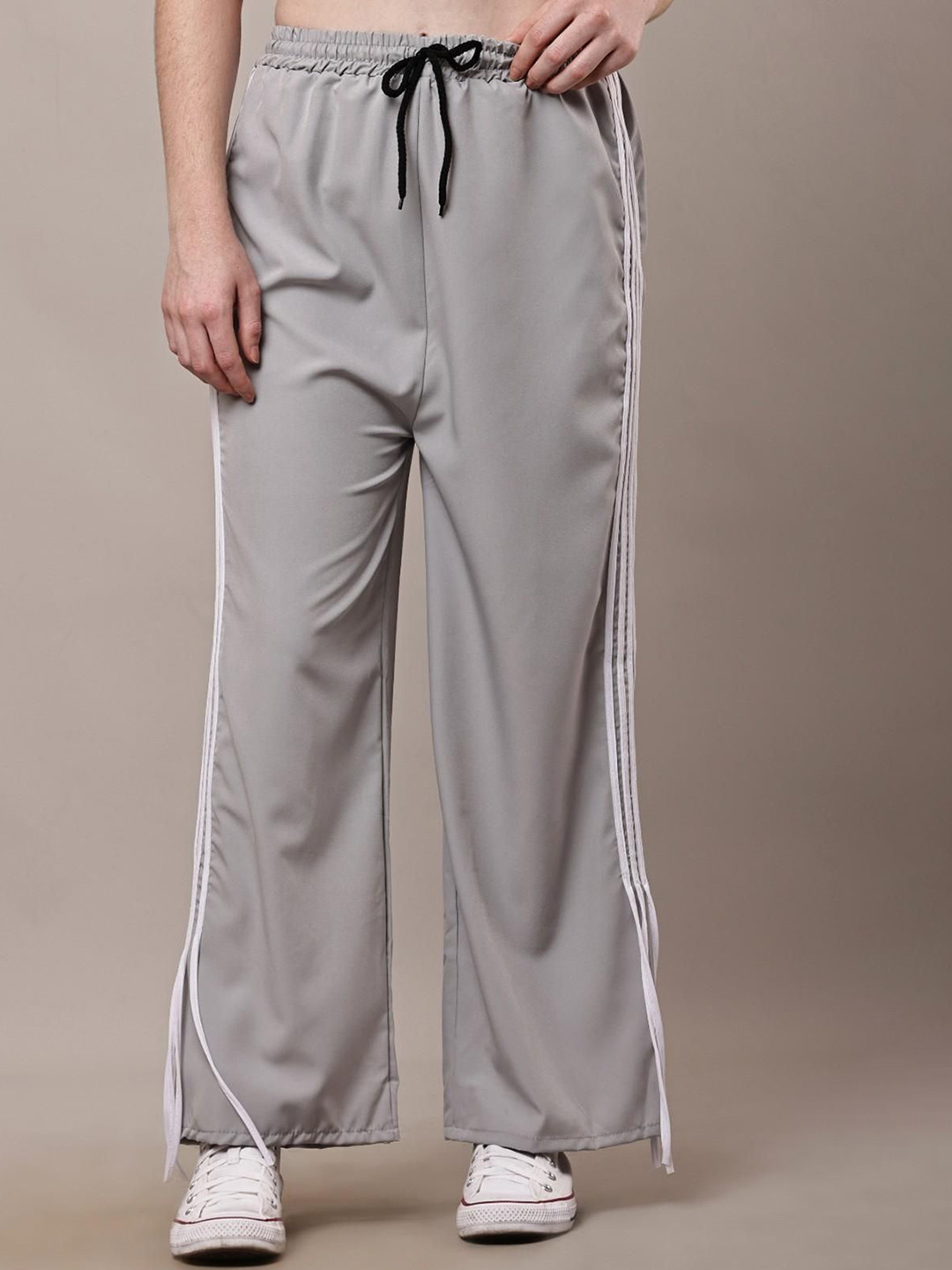 Bright Nex Women Striped Relaxed Straight Leg Trousers