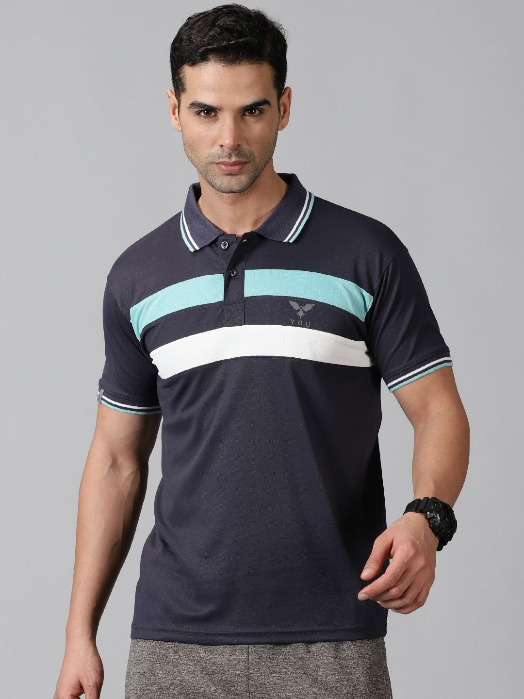 Y.O.U Colourblocked Polo Collar Dri-FIT T-shirt