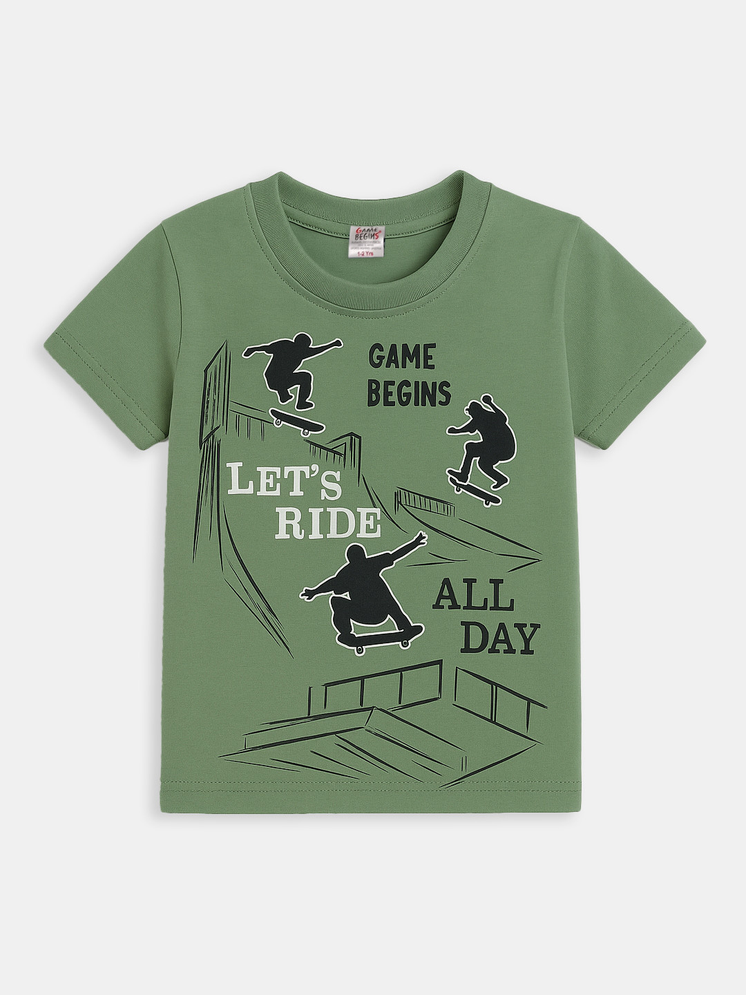 Here&Now X Game Begins Boys Printed Rapid-Dry Pure Cotton T-shirt