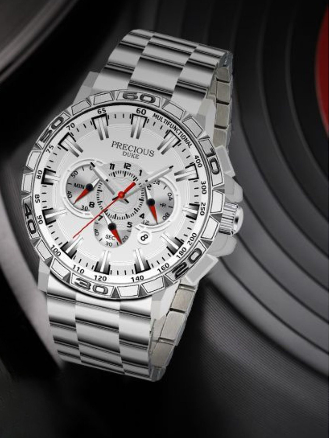 Precious Duke Men Stainless Steel Straps Analogue Watch PD_888078359622_Silver-Toned_21