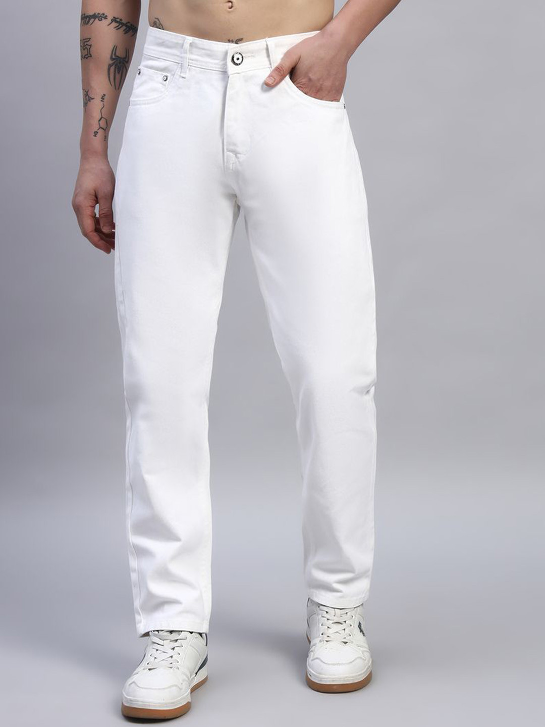 FOCUSG Men Slim Fit Mid-Rise Non Stretchable Cotton Jeans